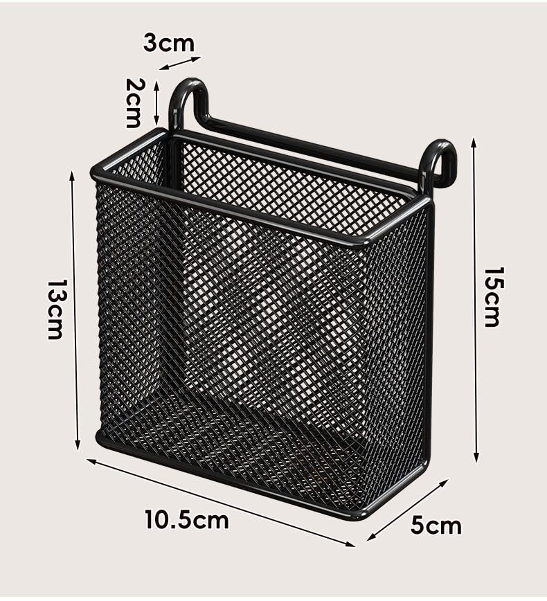 Hanging Pen Holder with Hook Storage – Wall-Mountable Desk Organizer for Offi…