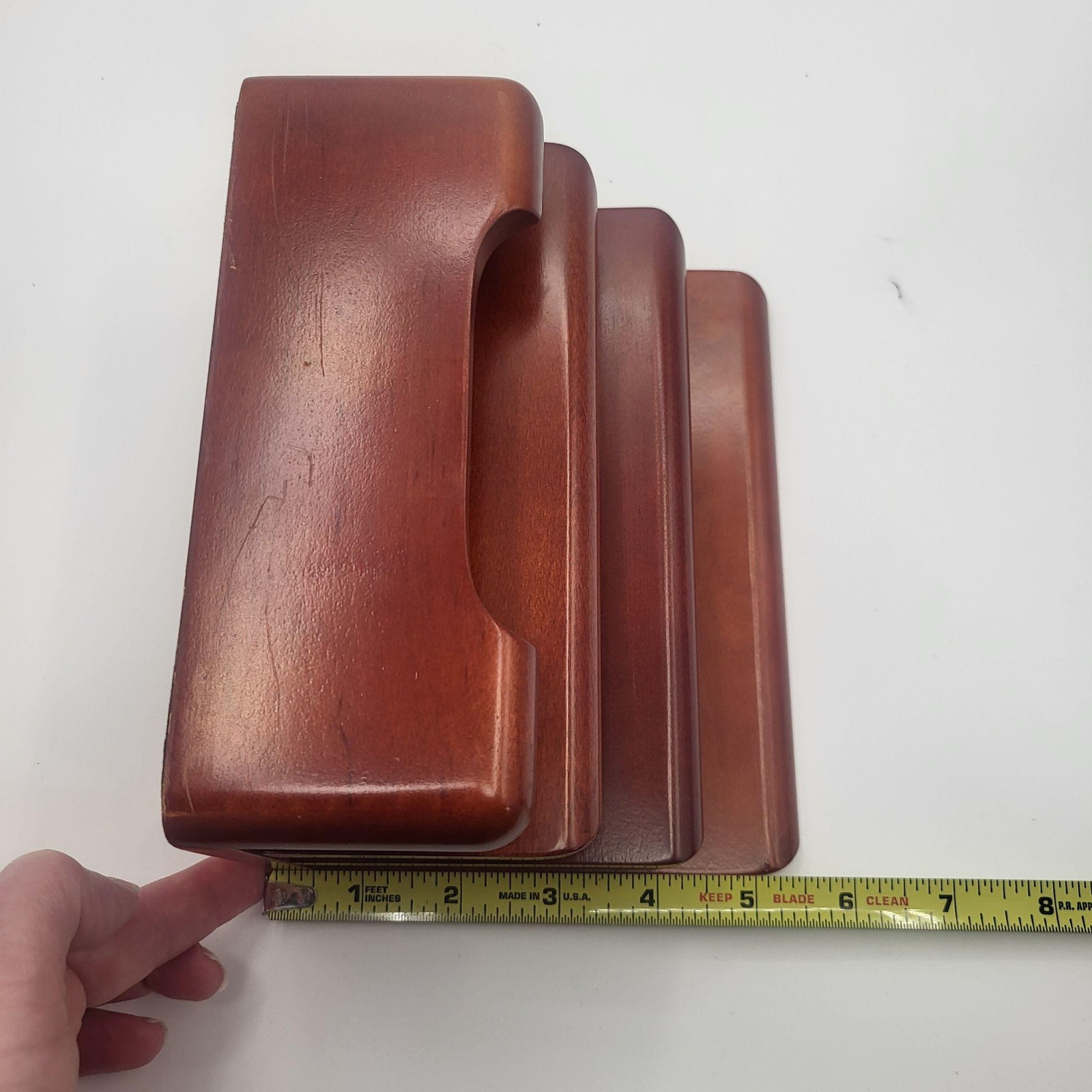 Wood Desktop Mail Letter Organizer 3 Slot Riser Brown Office Holder File Sorter