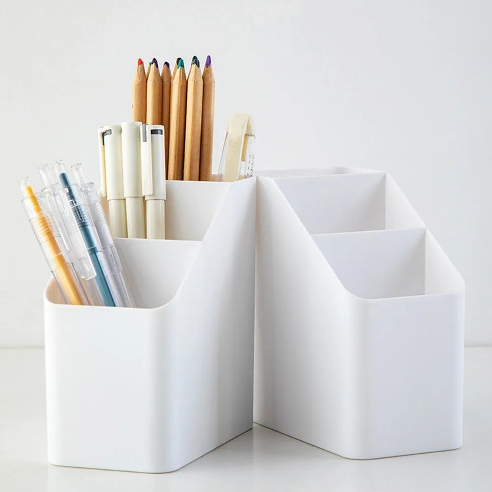 Multi Function Desktop Storage Box Pen Marker Brush Stationery Holder