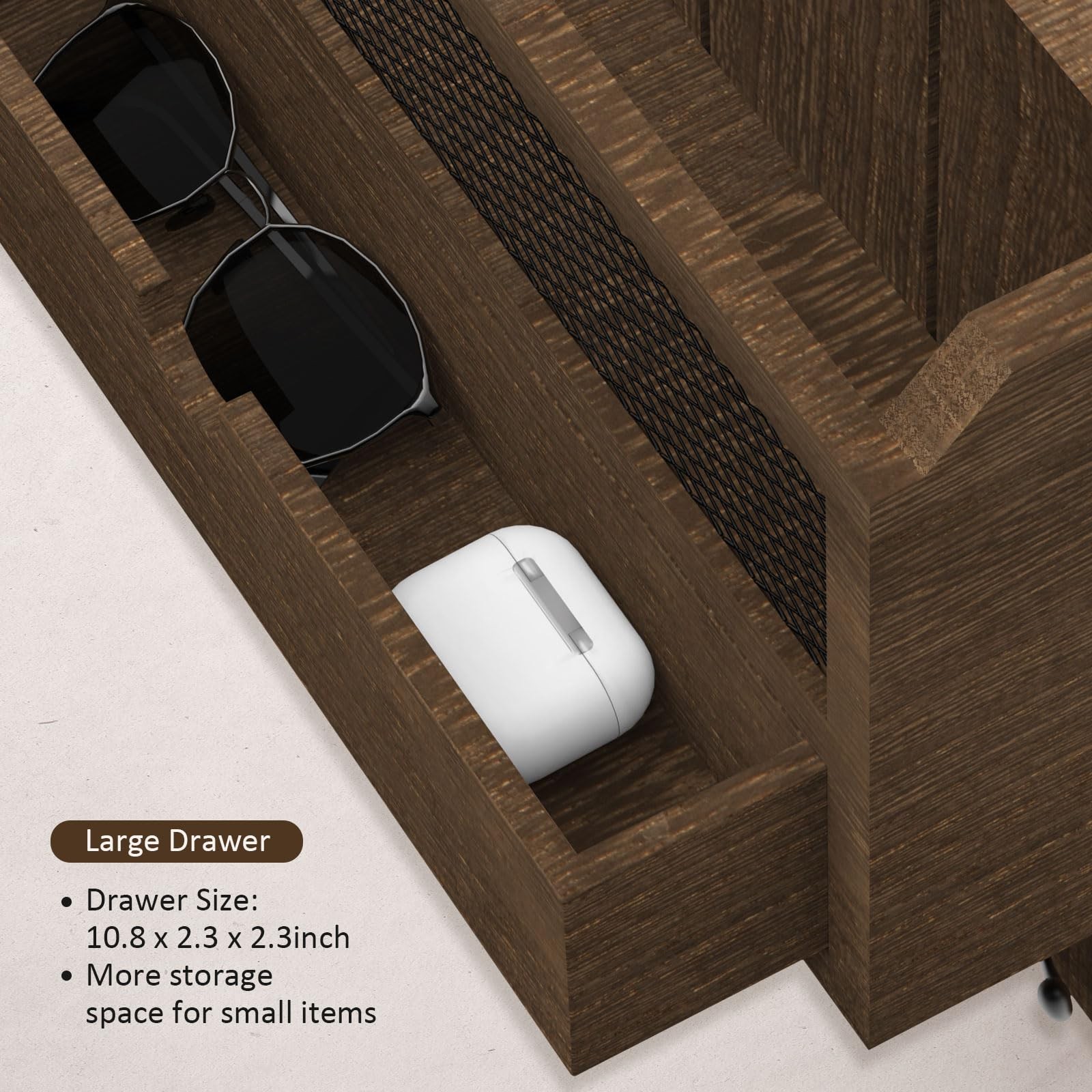 Organizer with Drawer for Wall 12″W x 10″H x 3.1″D Sorter Wall Mounted Wooden…