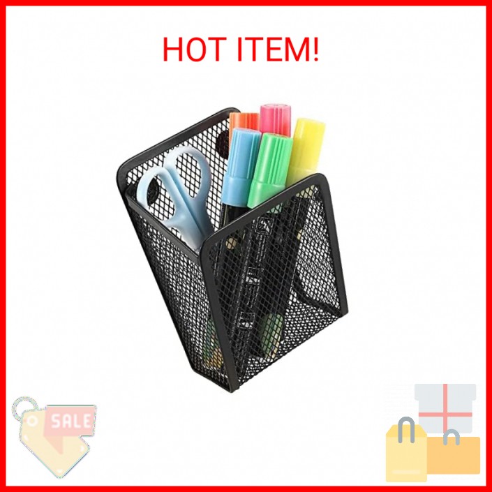 Magnetic Pencil Holder,Mesh Stainless Steel Pen Basket, Metal Writing Utensil St