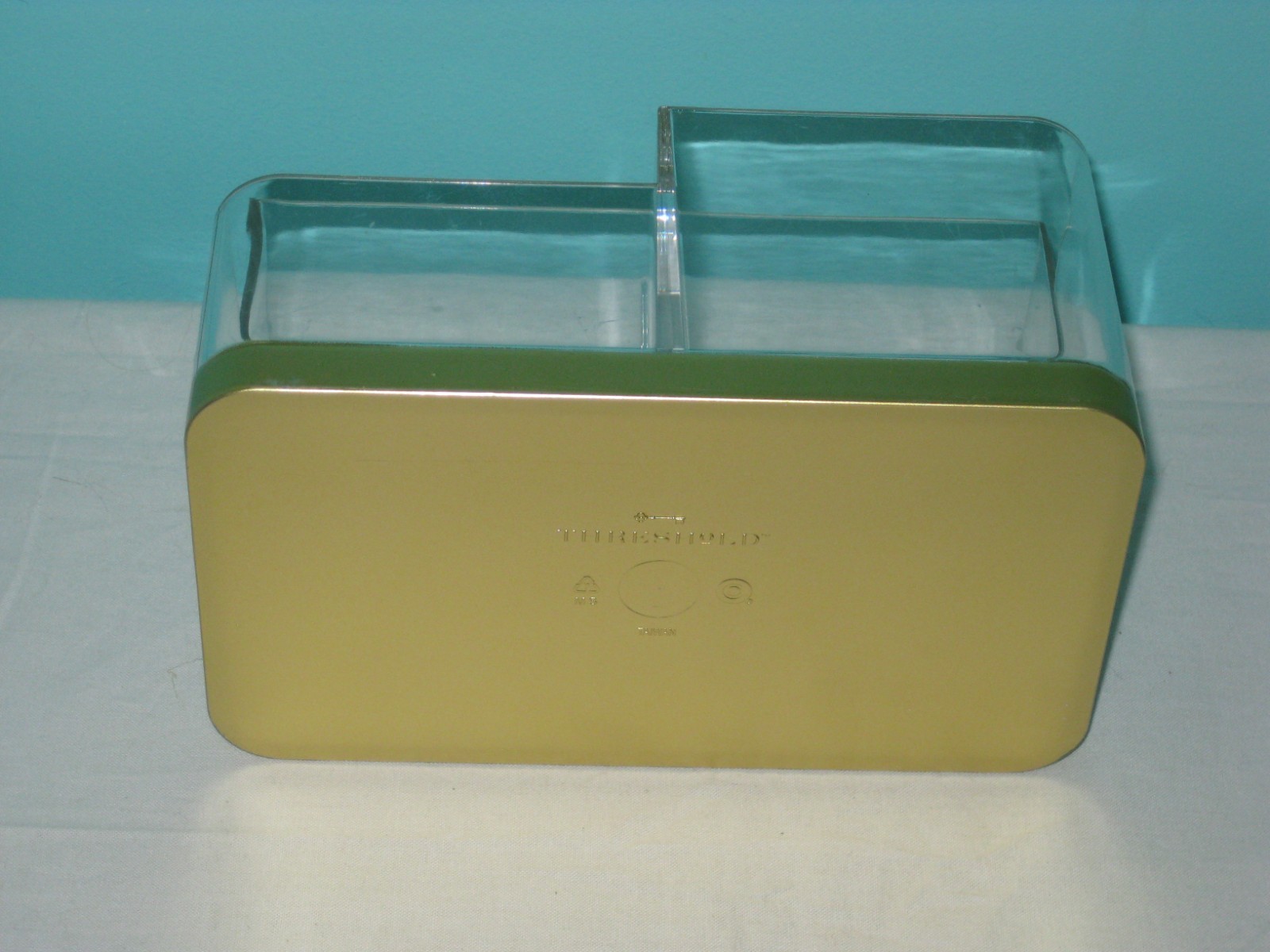Threshold Acrylic Storage Makeup Desk Organizer Vanity Dorm Clear Gold Simple