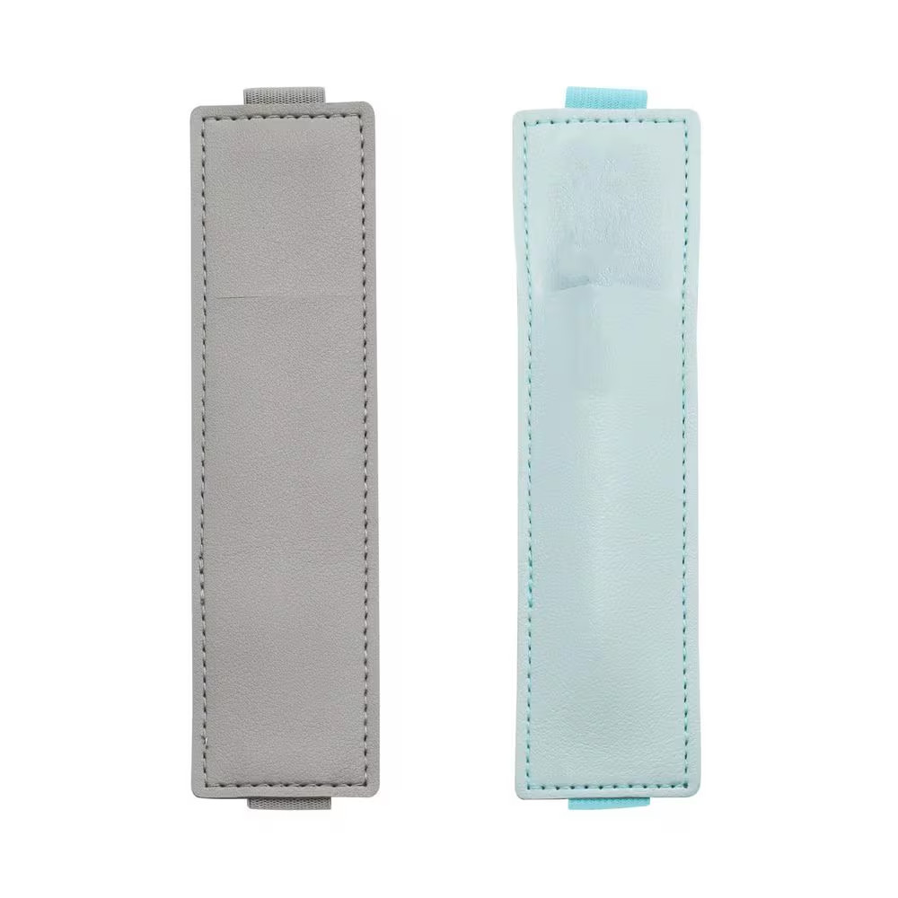 2 PCS Adjustable PU Leather Pen Holder Sleeve with Elastic Band for Notebook and