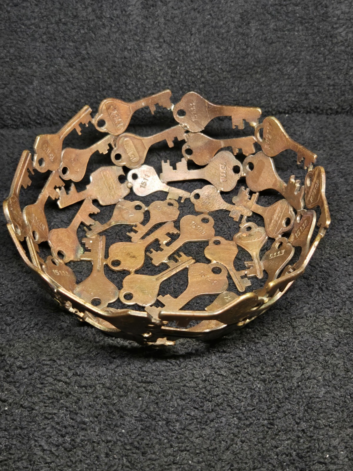 Handmade Recycled Key 3 Pc Desk Set Tray Bowl Pencil Cup India Industrial