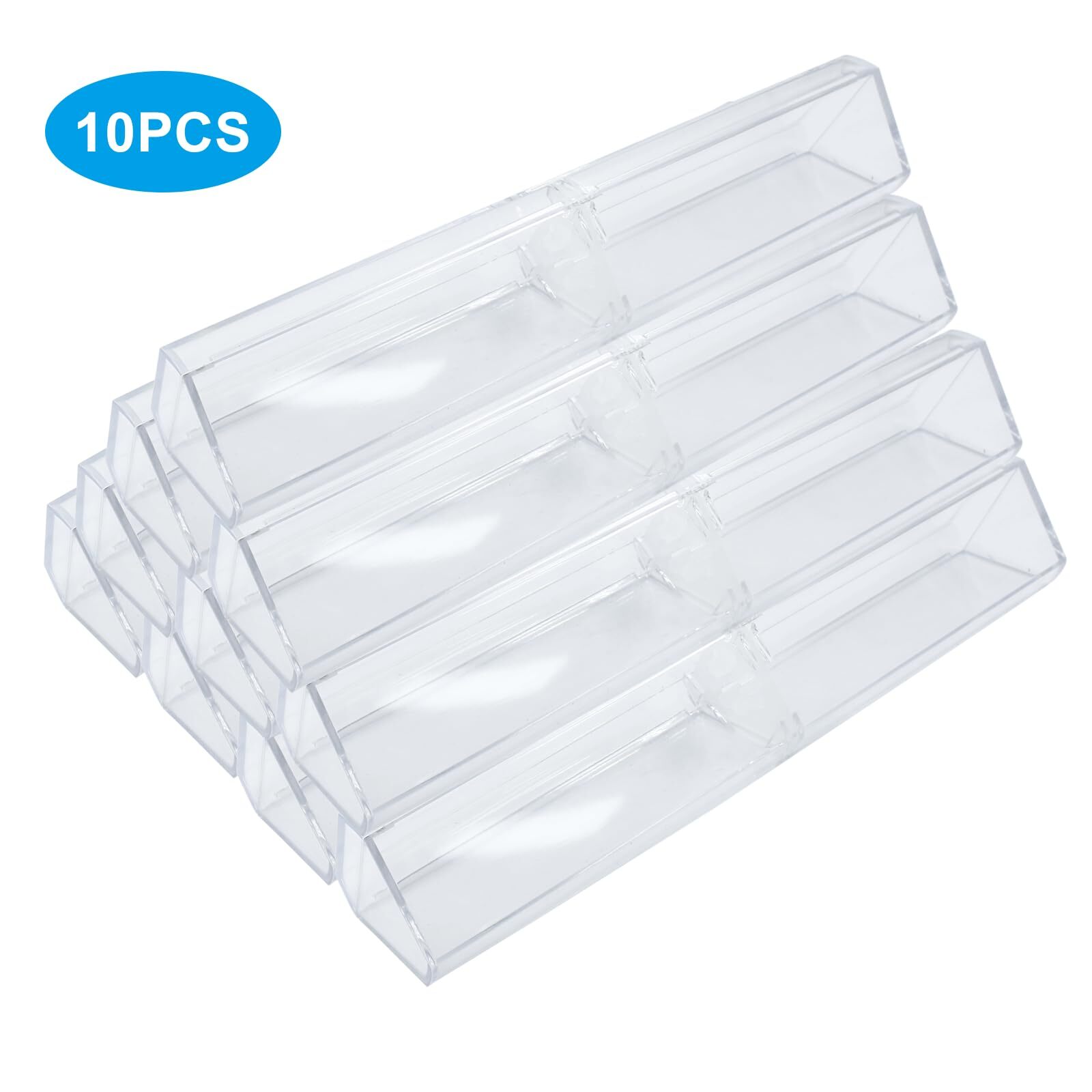 10 Pcs Clear Plastic Pen Case Reusable Empty Pen Gift Storage Container