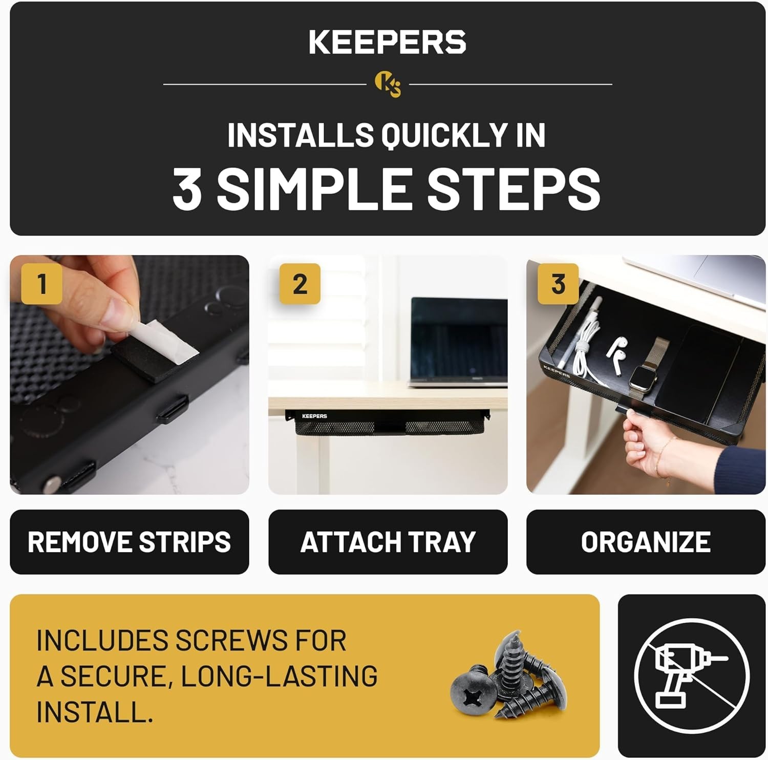Easy Mount Under Desk Drawer – Organize Efficiently