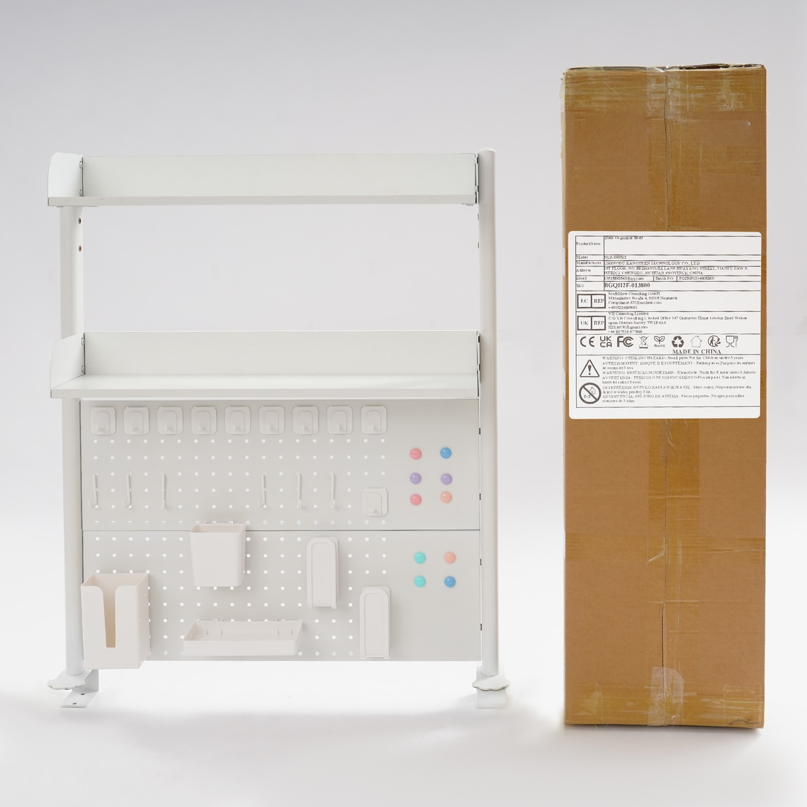 Clamp-on Desk Shelf with Pegboard, Clamp On Desk Bookshelf Desk Above Organizer