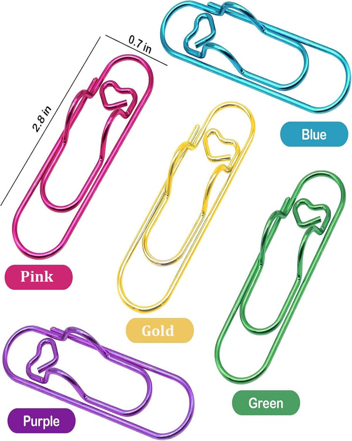 Metal Pen Clips and Holders 15 Pack Colorful for Notebooks and Heart Papers P…