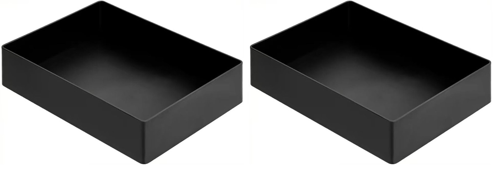 Amazon Basics Rectangular Plastic Desk 9.4″ x 6.7″ x 2″ (Pack of 2), Negro