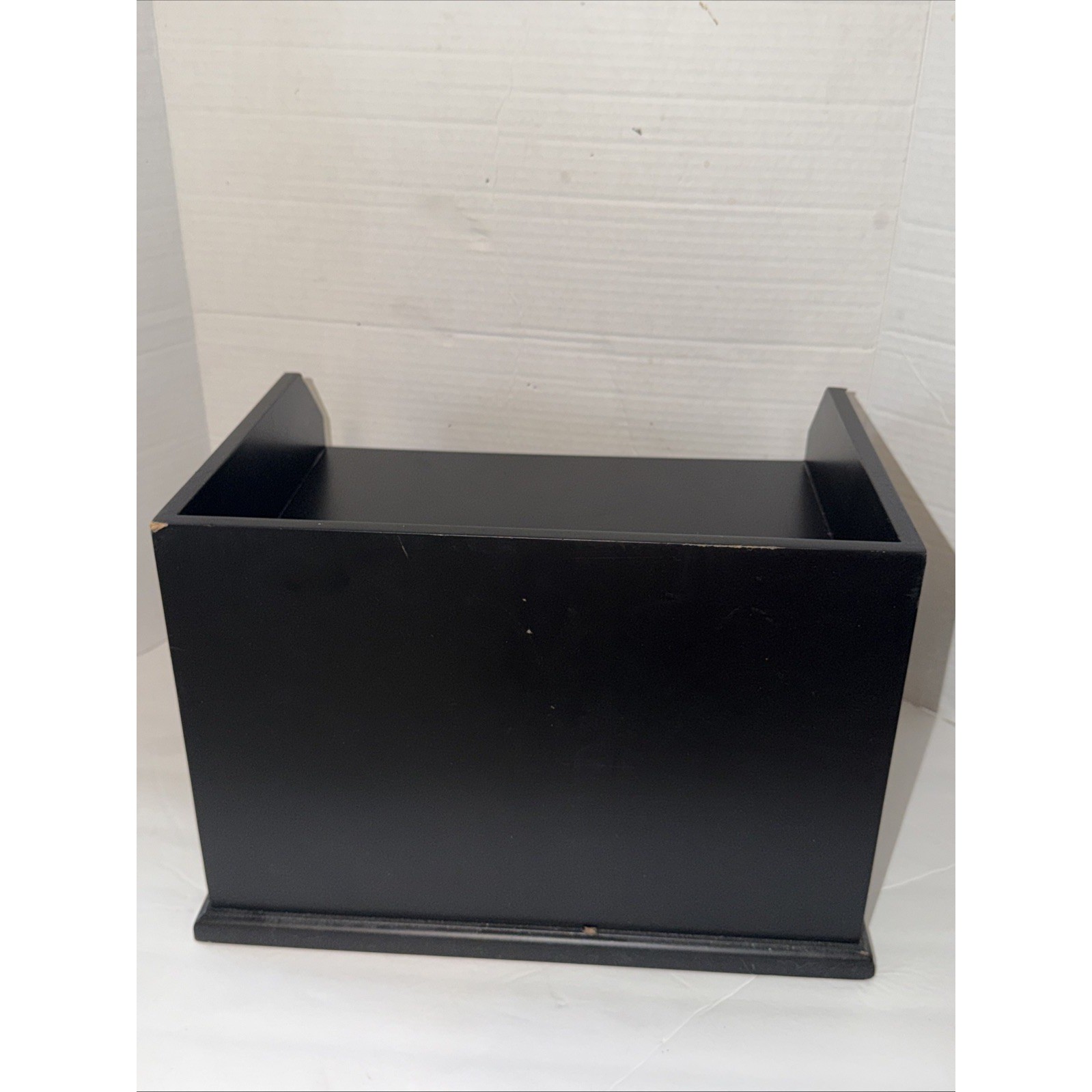 Pottery Barn Black Wood Desk Organizer 2 Drawer Apothecary Office Storage Box