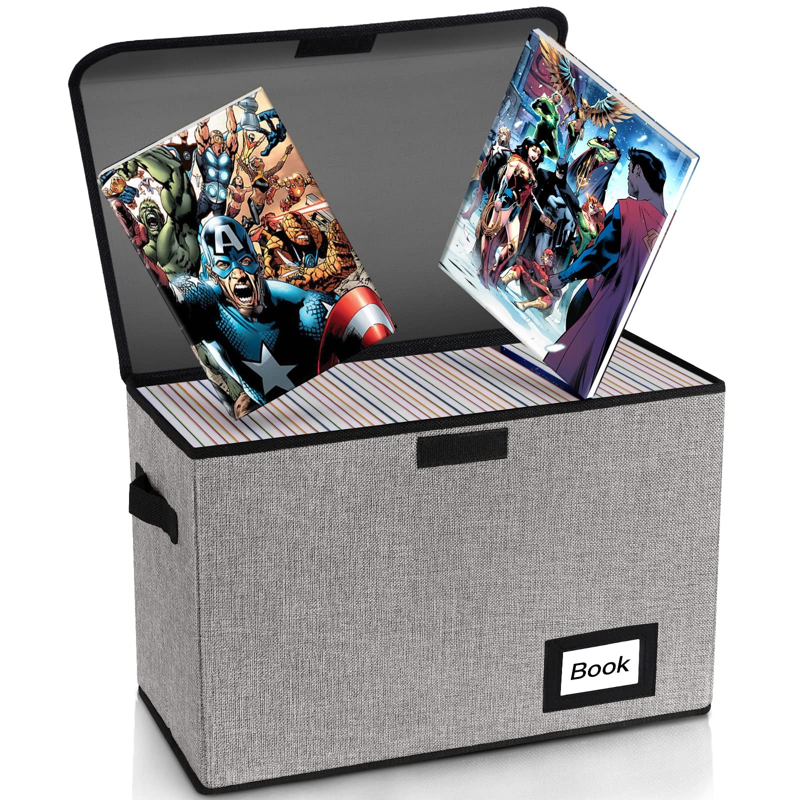 YNSZAS Collection Comic Book Storage Box, 15.8″ X 7.8″ X pack of 1, Grey
