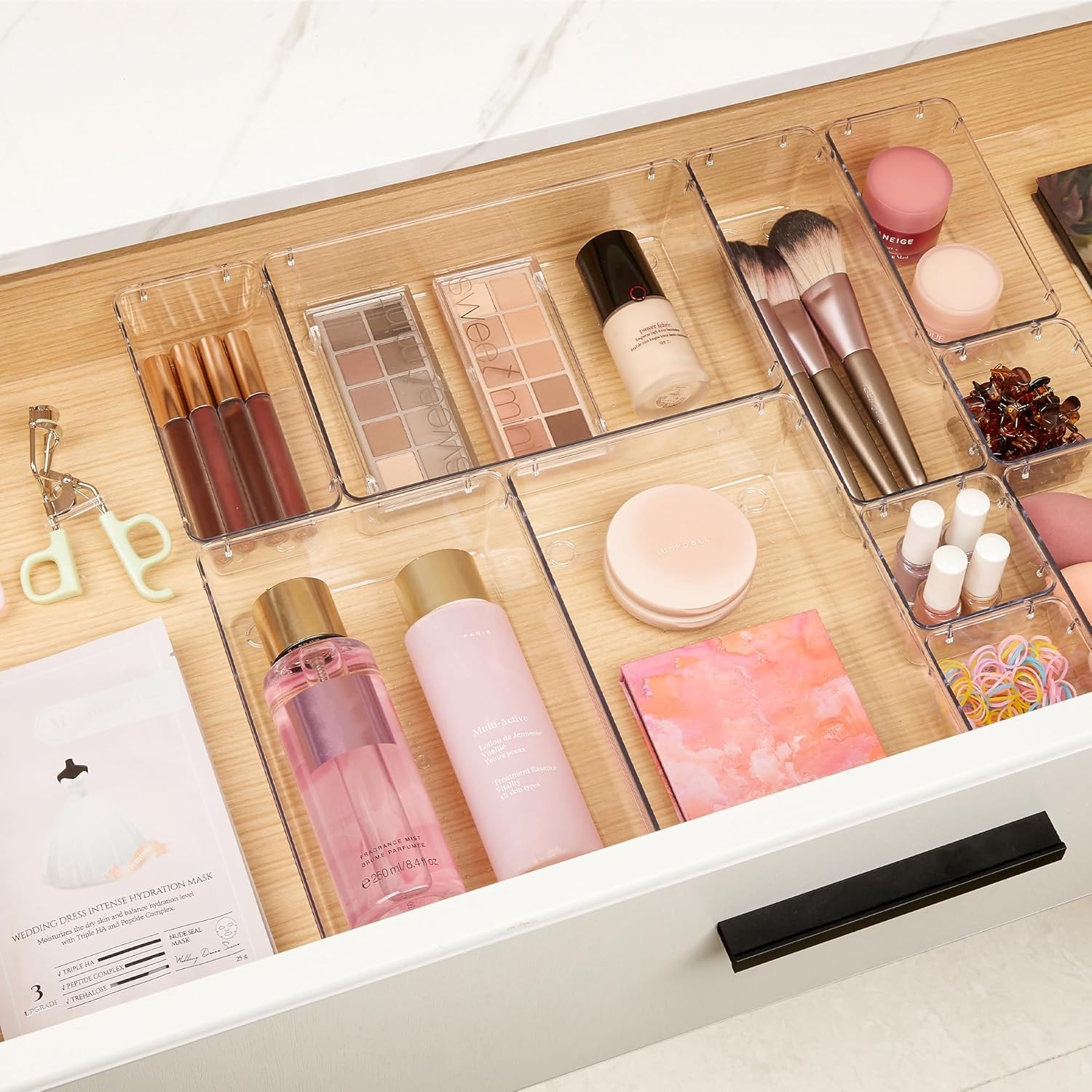Vtopmart 10 Pcs Makeup Drawer Organizer Bins Set, 4 Size Plastic Makeup and