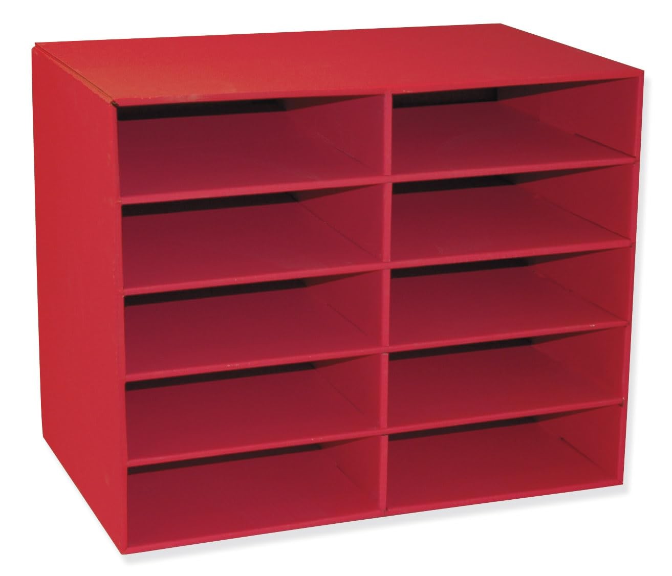 Organizer, 10-Shelf, Red, 17″ H x 21″ W x 12-7/8″D, 1 Unit
