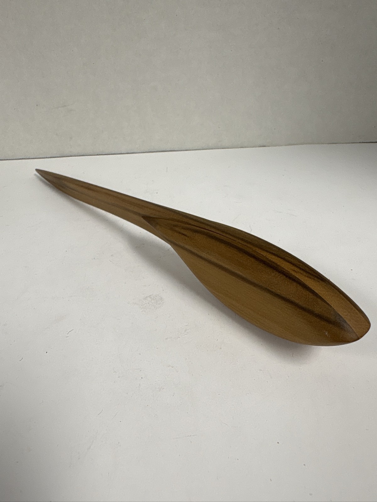 Mid Century Style Teak Wood Letter Holder Desk Organizer Sculptural