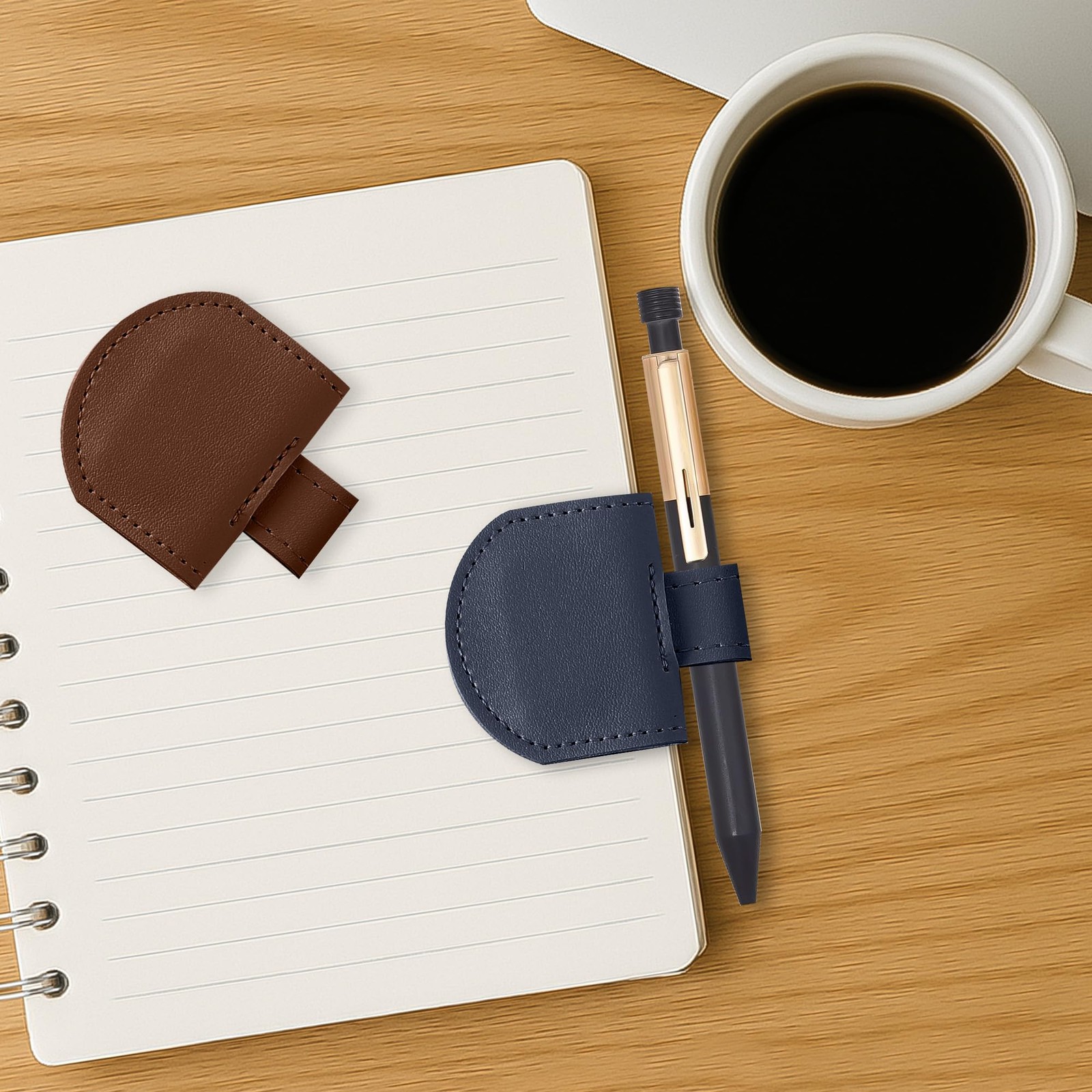 3 Pcs Dark Color Magnetic Pen Holders for Notebook Standard Size