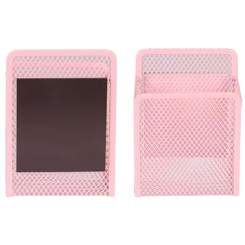 zeyce Magnetic Pencil Holder – Extra Strong Magnets 1 Basket 1 Pack Blush,Mesh