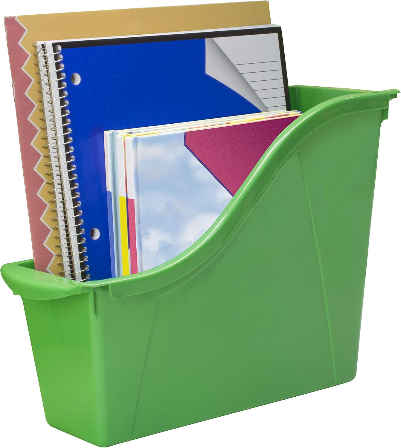 Small Book Bin – Interlocking Plastic Organizer for Home, Office and Classroom,