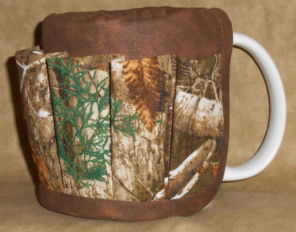 Coffee Cup Caddy Camo Camoflauge Pens Pencils Mug Holder Handmade