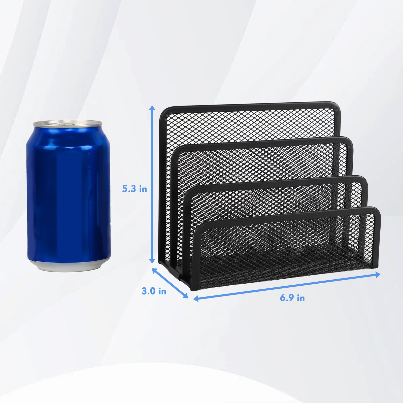 2 PCS Desk Mail Organizer Metal Mesh Desktop Letter Sorter File Holder Black