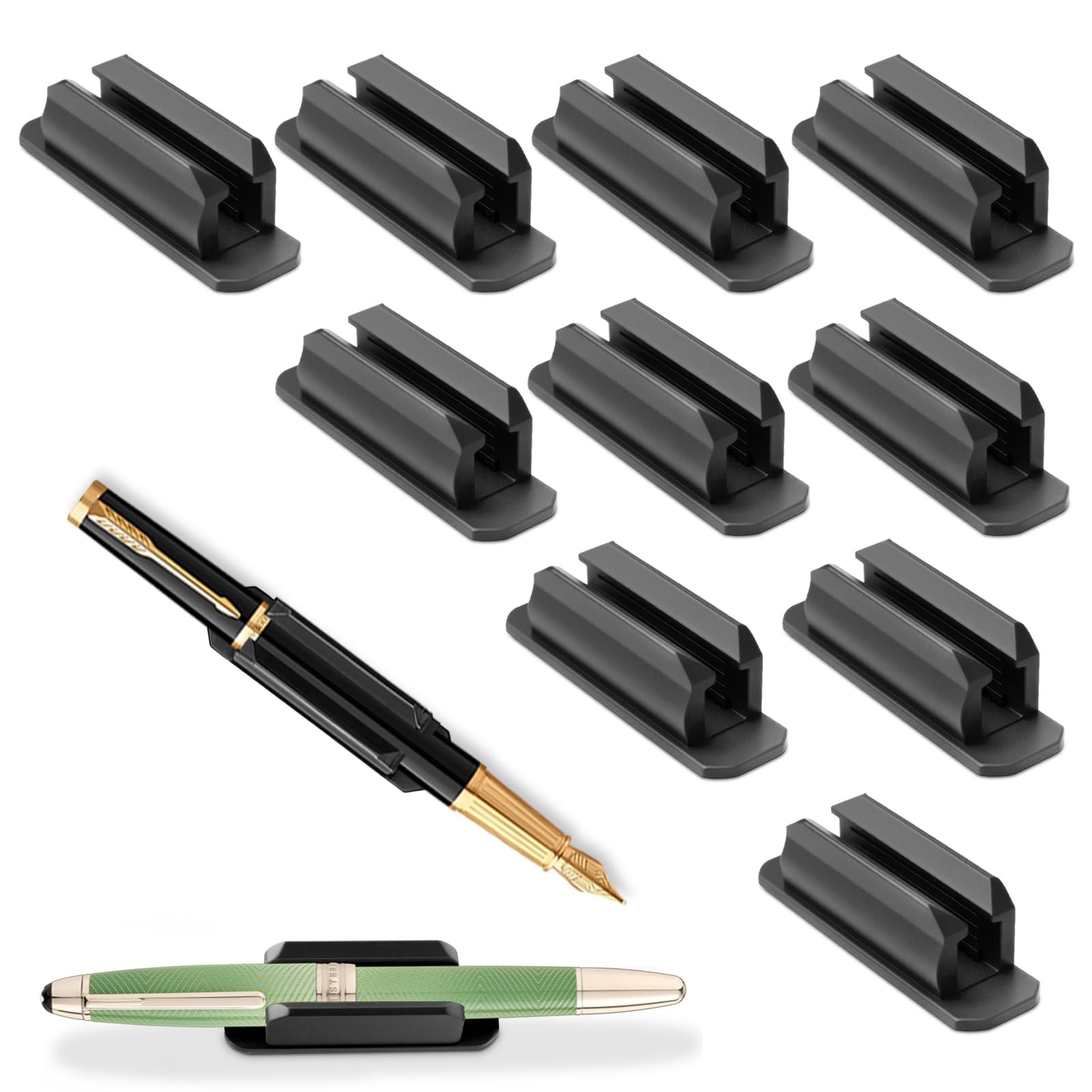 10 Pack Adhesive Pencil Holders – Silicone Pen Holder with Strong Acrylic Adh…