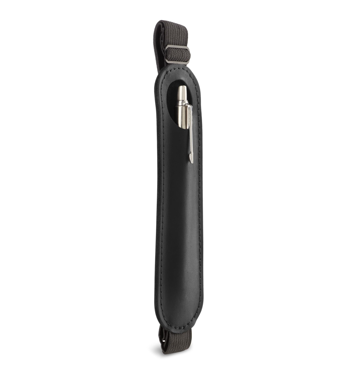 Leather Adjustable Pen Holder for Journals, Notebooks, Planners, Books, Black