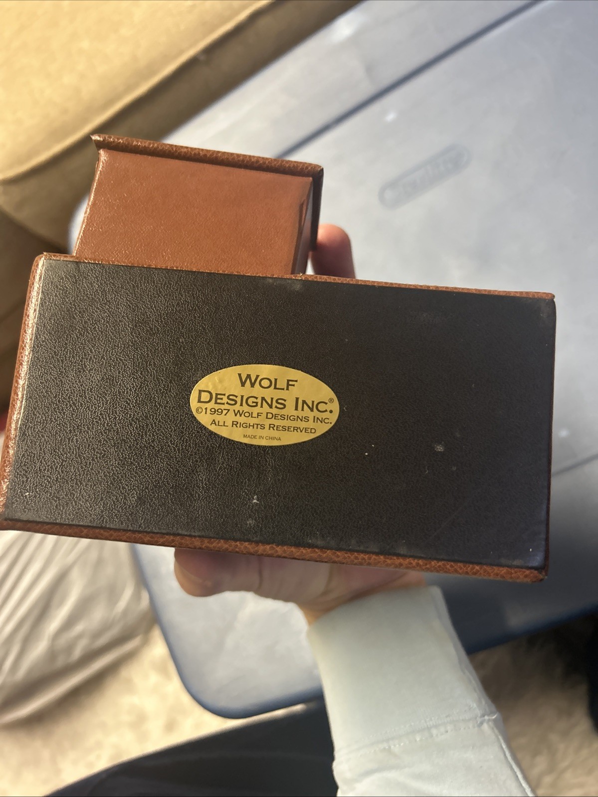 Brown Leather Desk Organizer