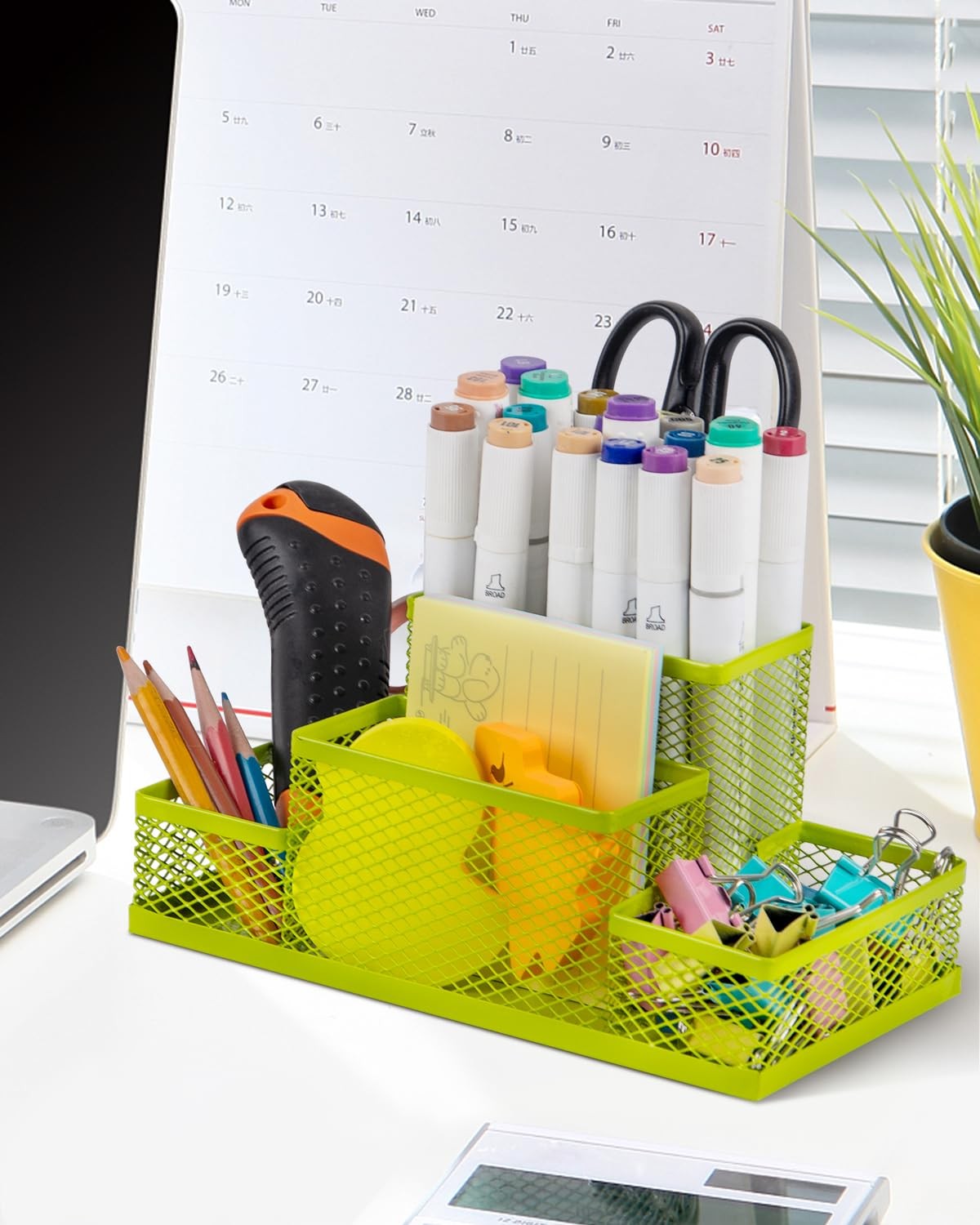 Pen Holder and Desk Organizer, Office Caddy Storage for School Home Office (G…