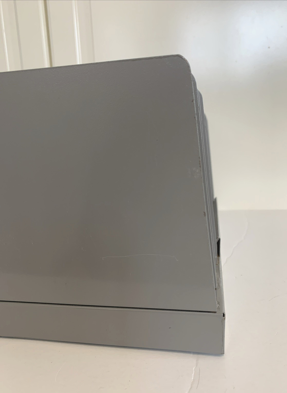 Hunt Lit-Ning Gray Metal Desk Paper File Mail Document Organizer Sorter