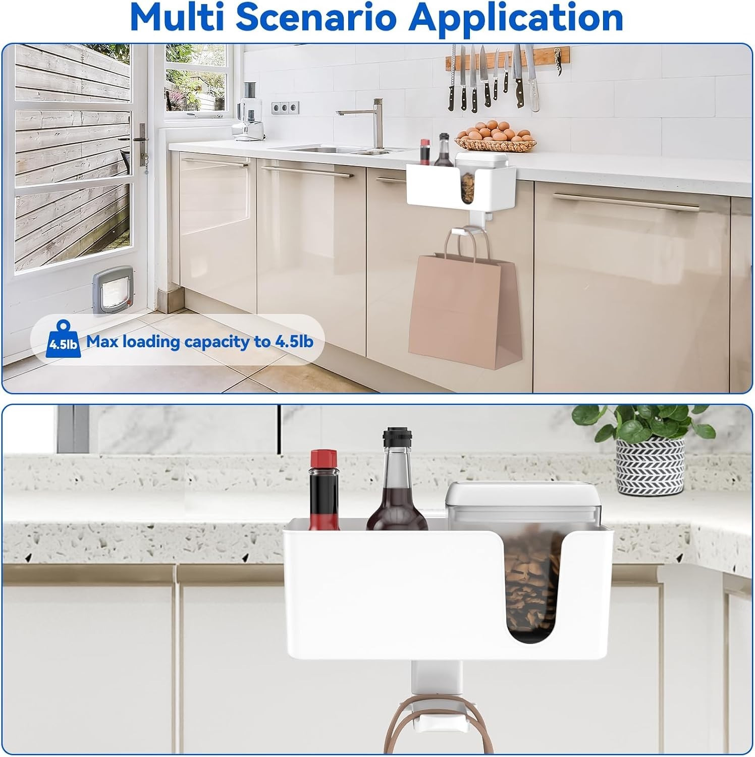 Modern Rotating Desk Organizer with Detachable Storage & Cup Holder – White