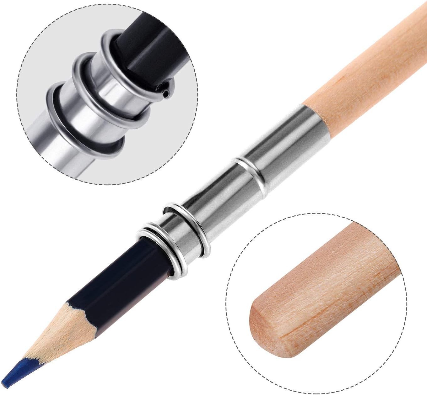 12Pcs Adjustable Pencil Extender Art Pencil Lengthener for Colored Pencil Crayon