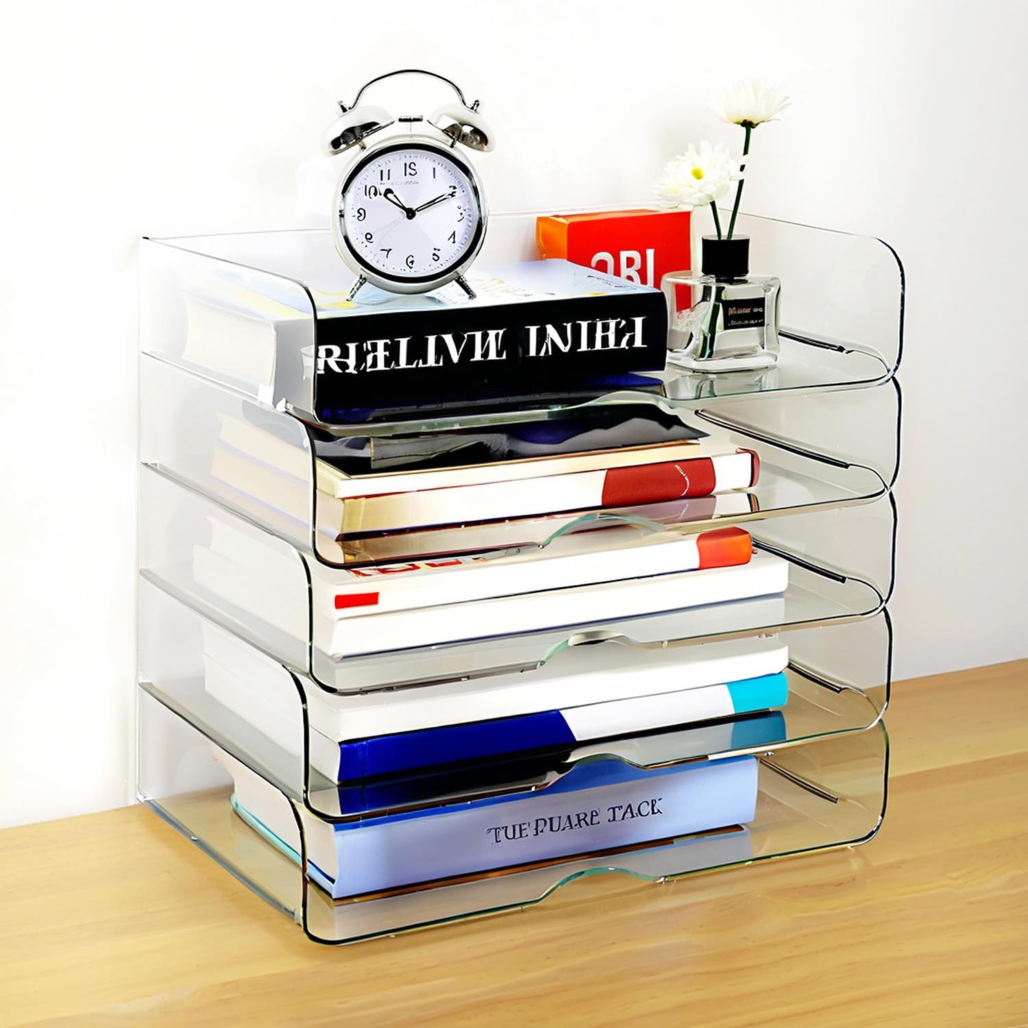 Large Capacity Desk Organizer, 4 Tier Paper Organizer, File Organizer for Des…