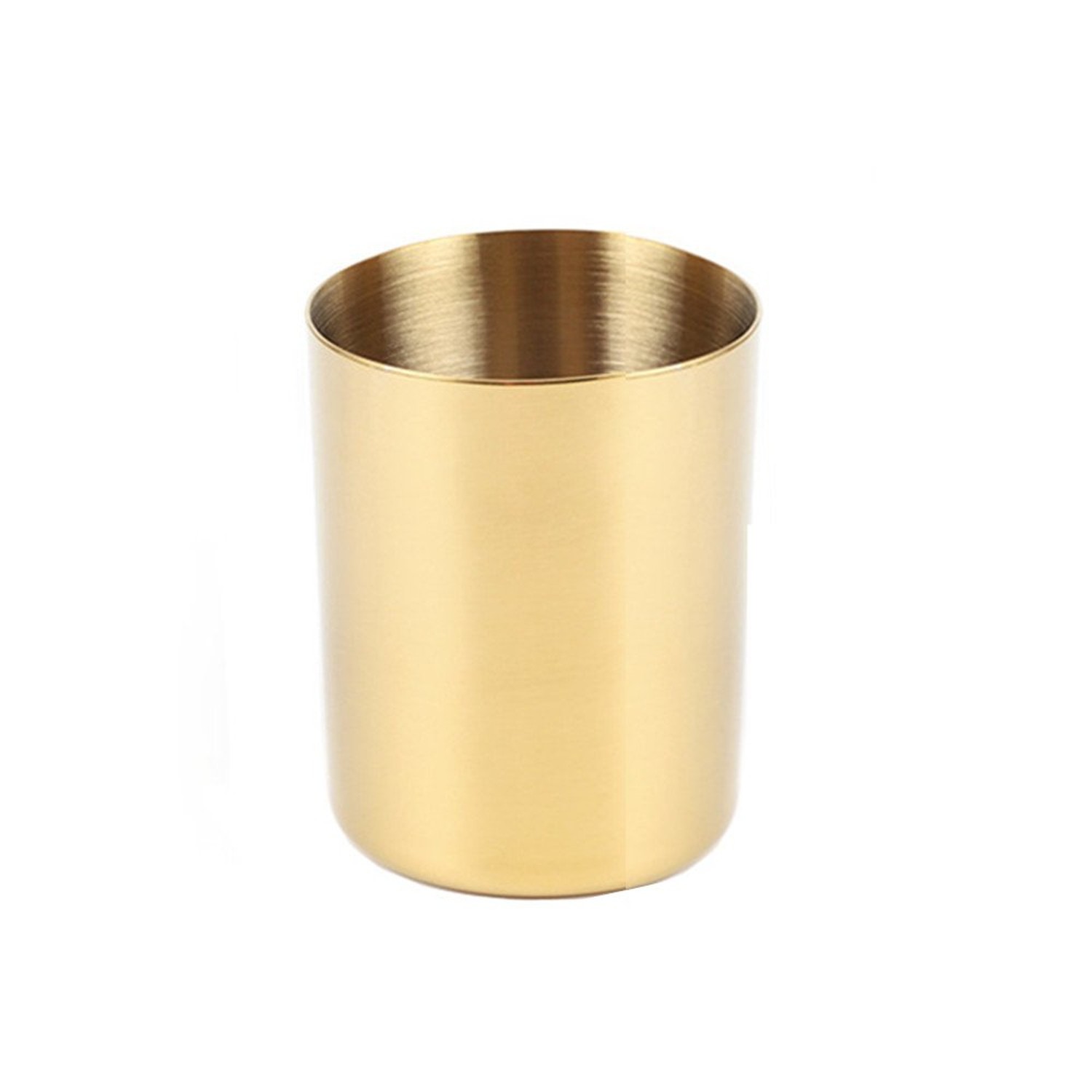 MEI YI TIAN Gold Pen Holder Glossy Stainless Steel Pencil Cup for Home Office…