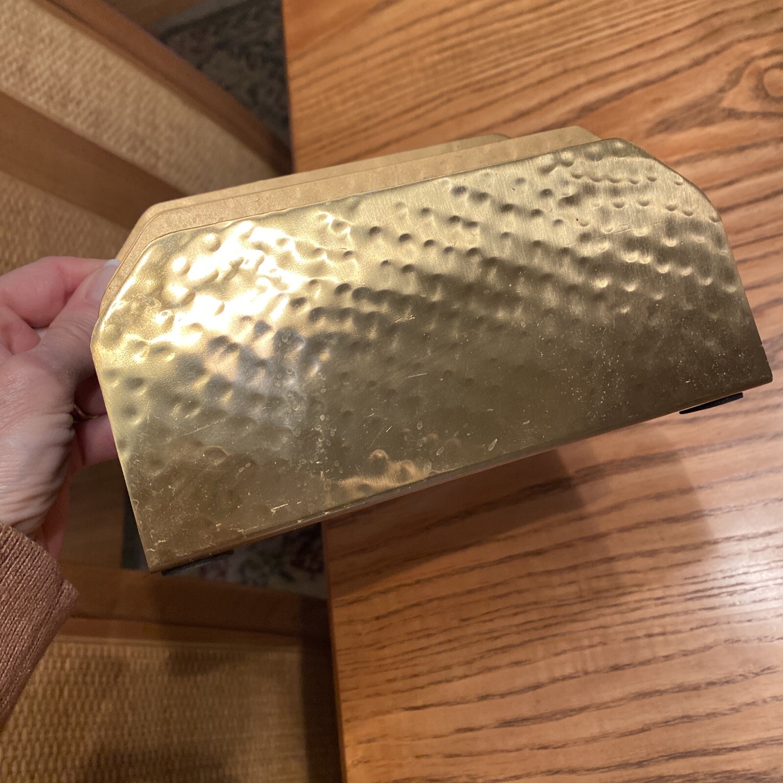 Nate Berkus Letter Sorter Brass Tone Hammered Desk Organizer