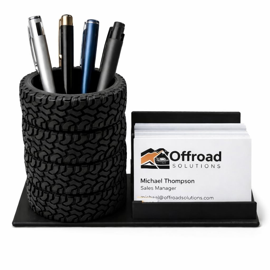 All-Terrain Tire Pen & Pencil-Business Card Hold