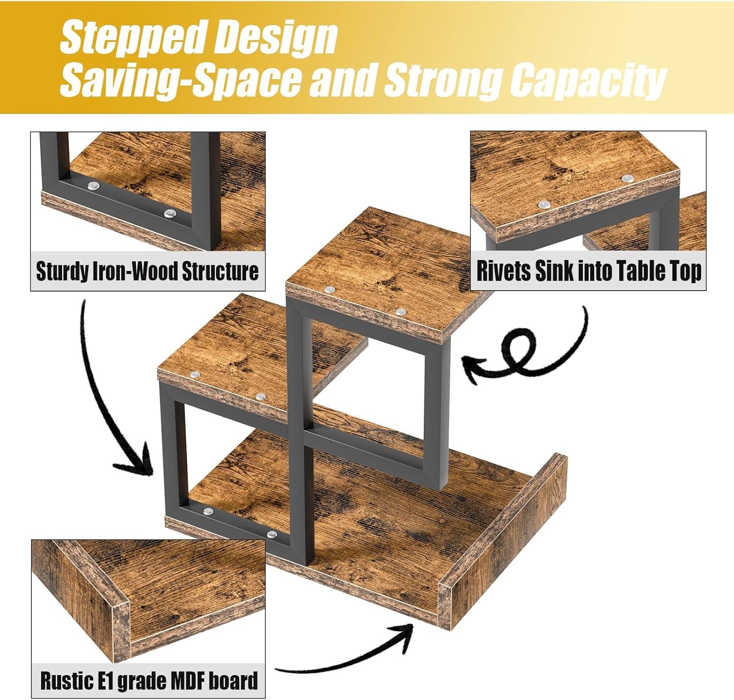 Desk Shelf Organizer – Wood Desktop Shelf, Freestanding Desk Hutch Office Dec…