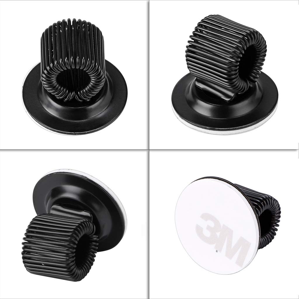12 Pack Plating Pen Holder Clips- Self Adhesive Pen Pencil 12Pcs-Small Black