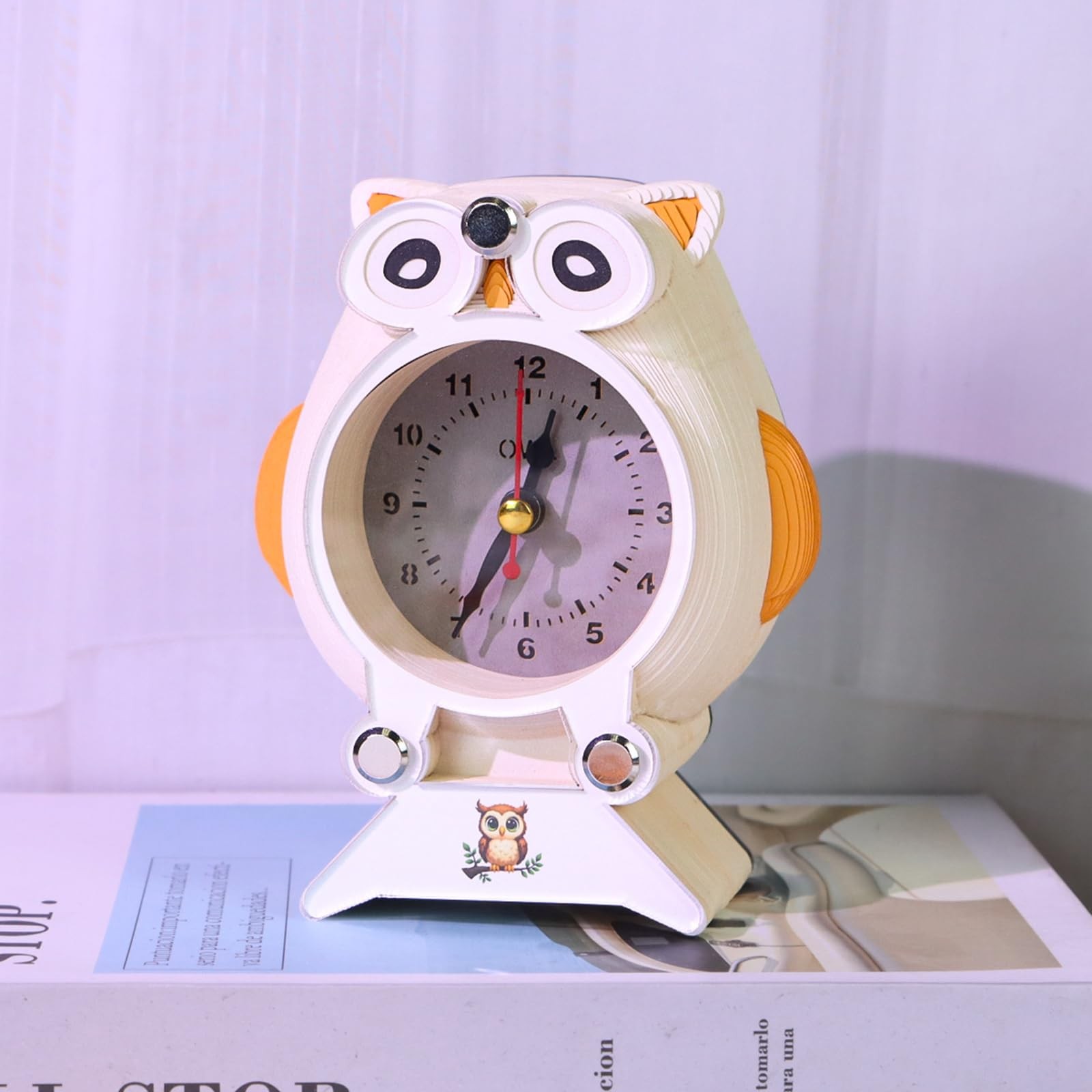 2-in-1 3D Paper Sculpture Calendar & Clock, 2026 Desk that White