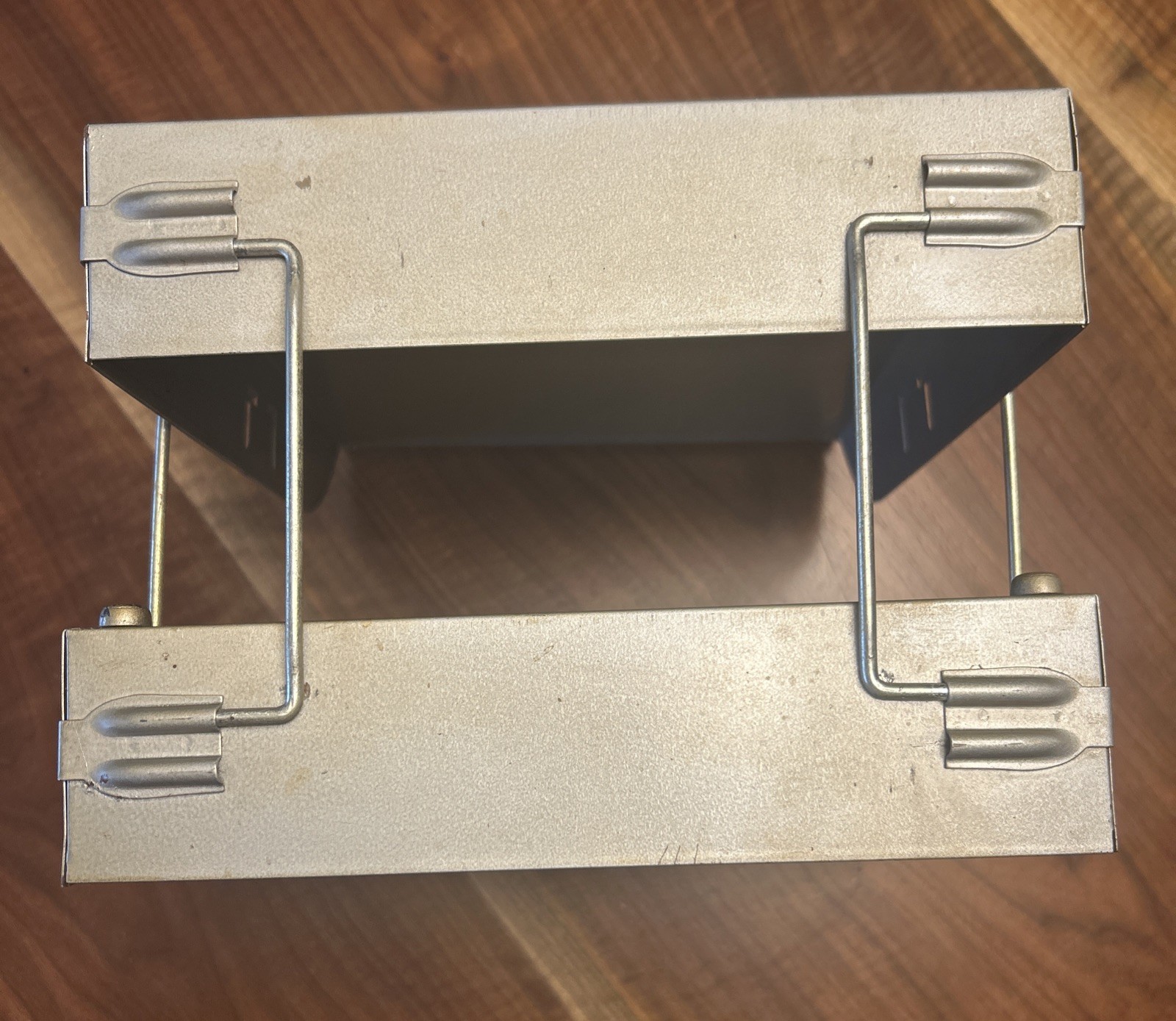 VINTAGE 2-TIER DESK TRAY ORGANIZER HEAVY STEEL IN OUT FILE TWO