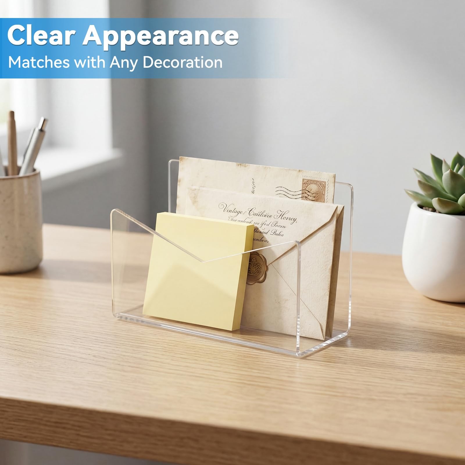 6 Pcs Acrylic Mail Letter Organizer Countertop 6 x 2.5 x 4 Inches Clear Mail …