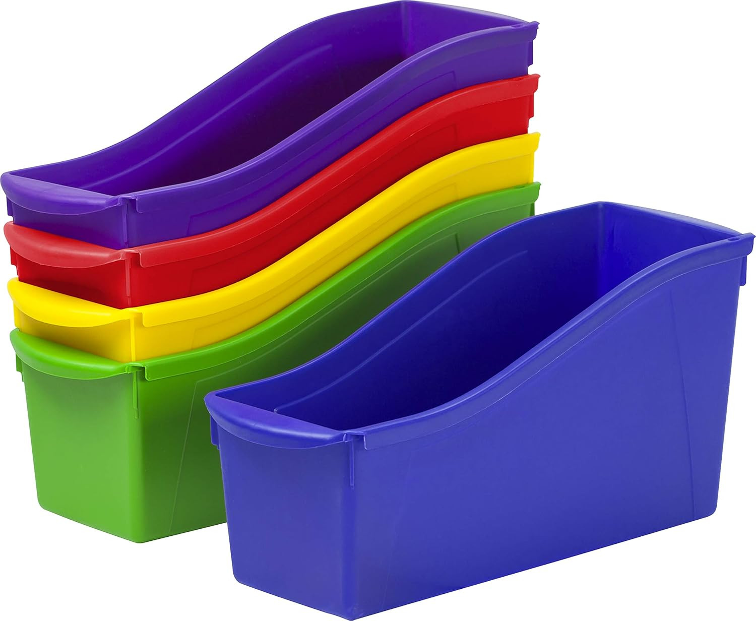 Large Book Bin, Linking Storage Bin, Dry Erase Surface, 14.3 X 7 X 5.3 Inches, S