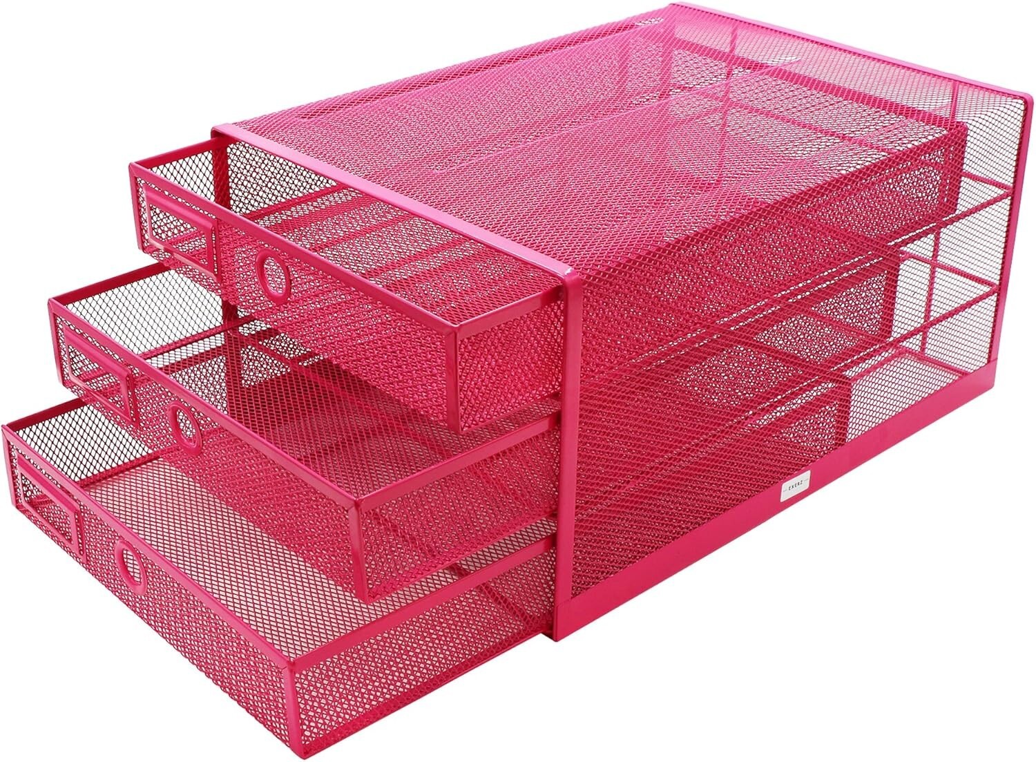 Sleek Gold Desk Organizer with 3 Pull-Out Drawers for Efficient Document Storage