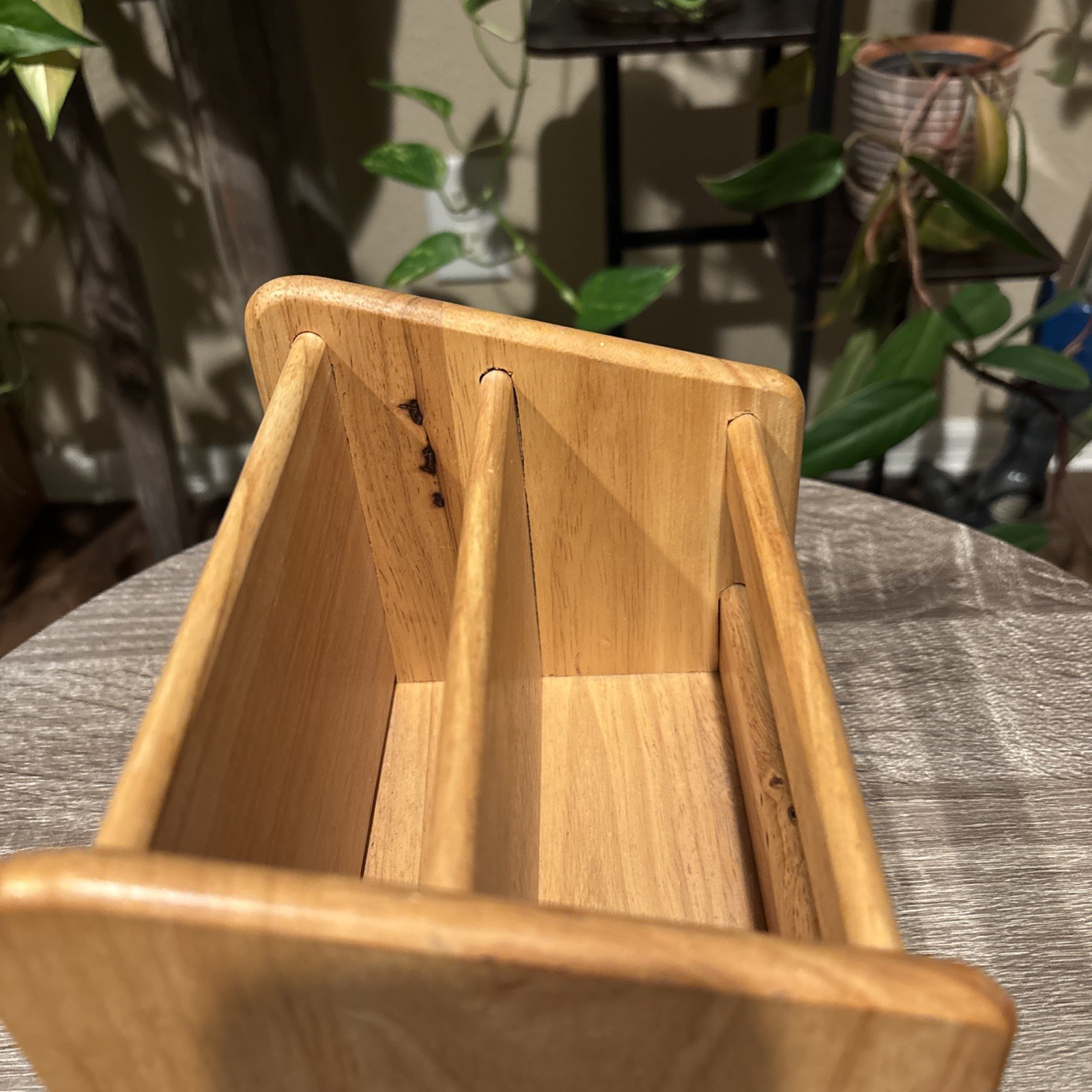 Vintage Wooden Desk/Mail/Letter/Recipe Holder Natural wood Finish