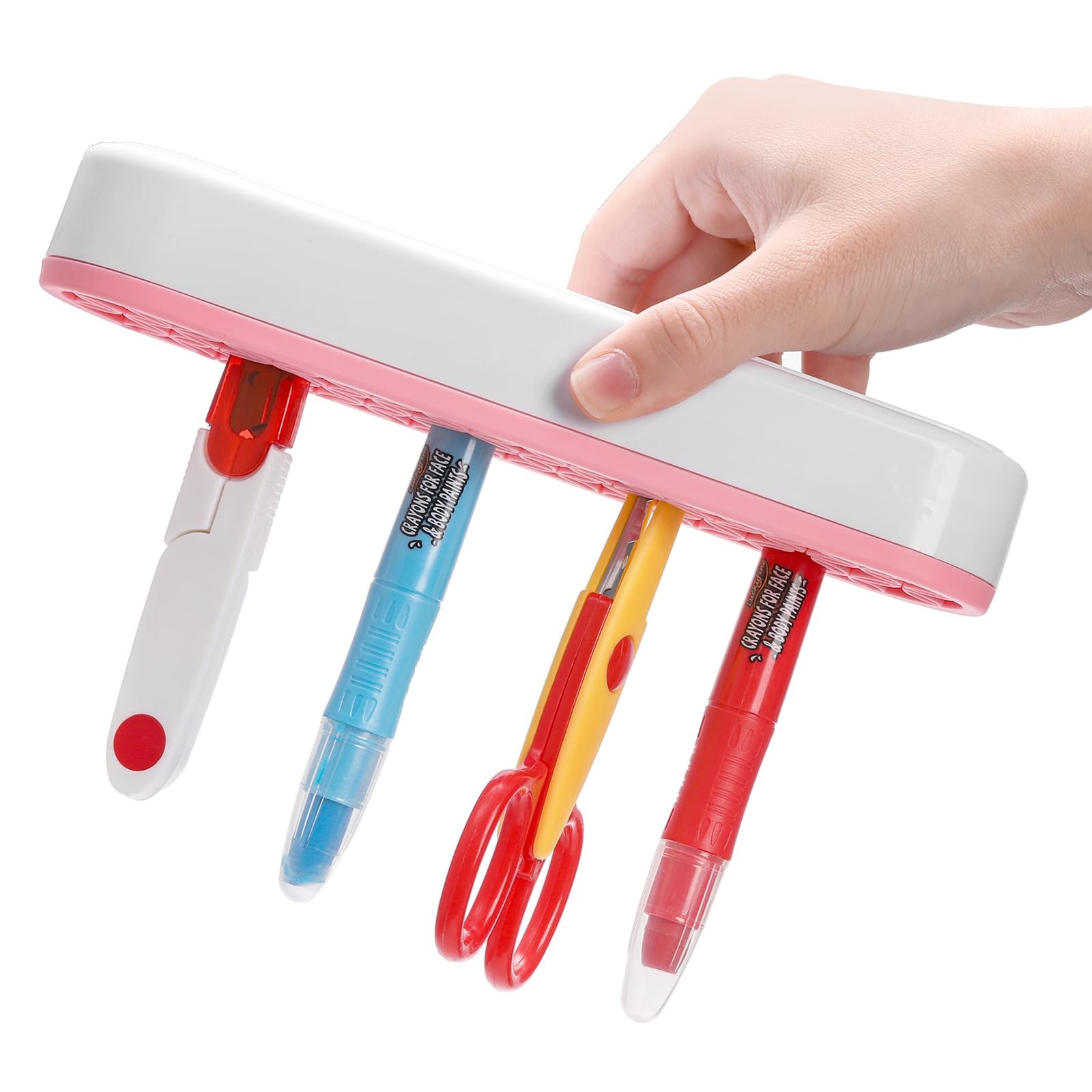 Elsjoy 3 Pack Silicone Makeup Brush Holder, Desktop Pink, Gray, Green