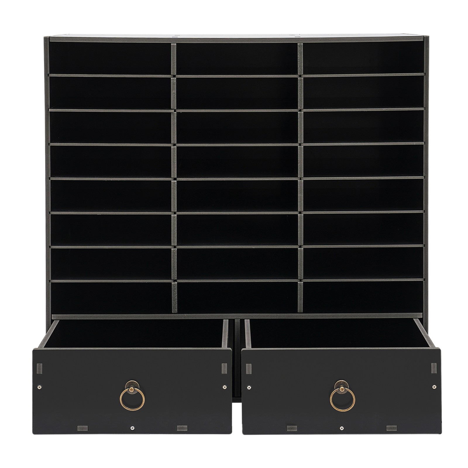Paper and Mail Organizer, Storage Cabinet with 24 Compartments+2 Drawers Office