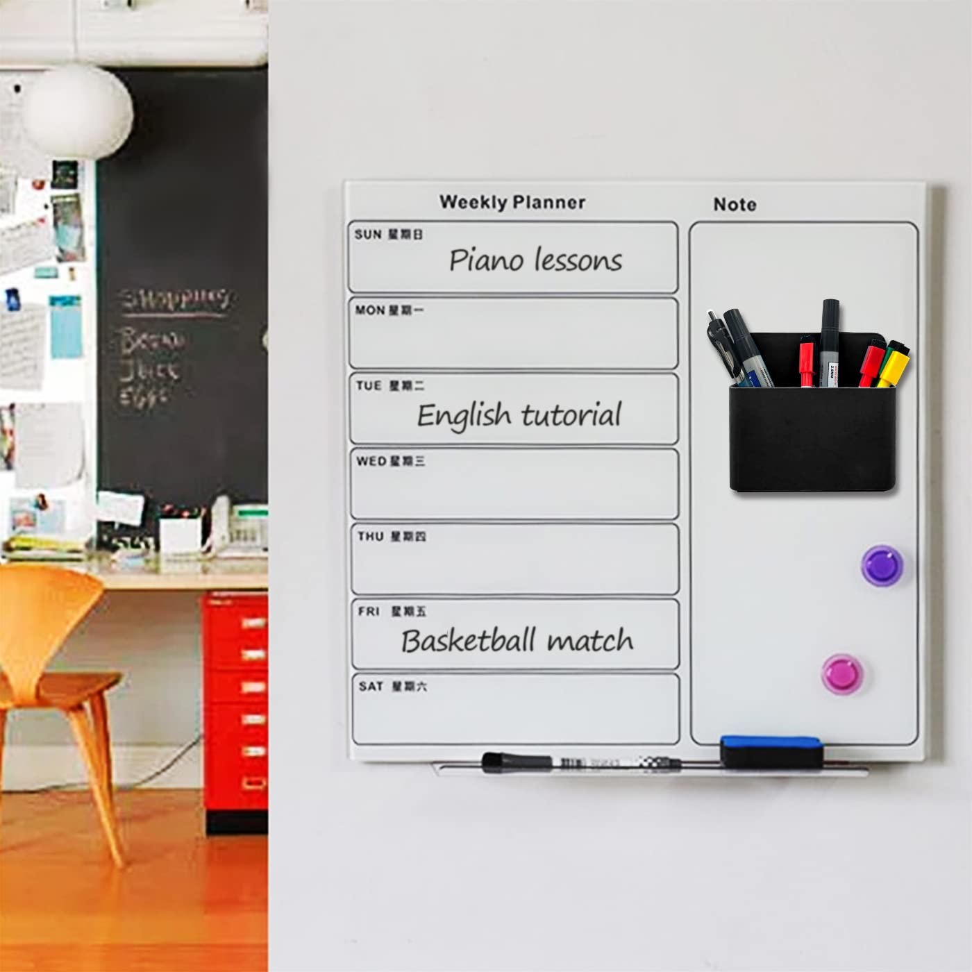 Magnetic Dry Erase Marker Holder – Multi-Surface Pen & Marker Holder for Frid…