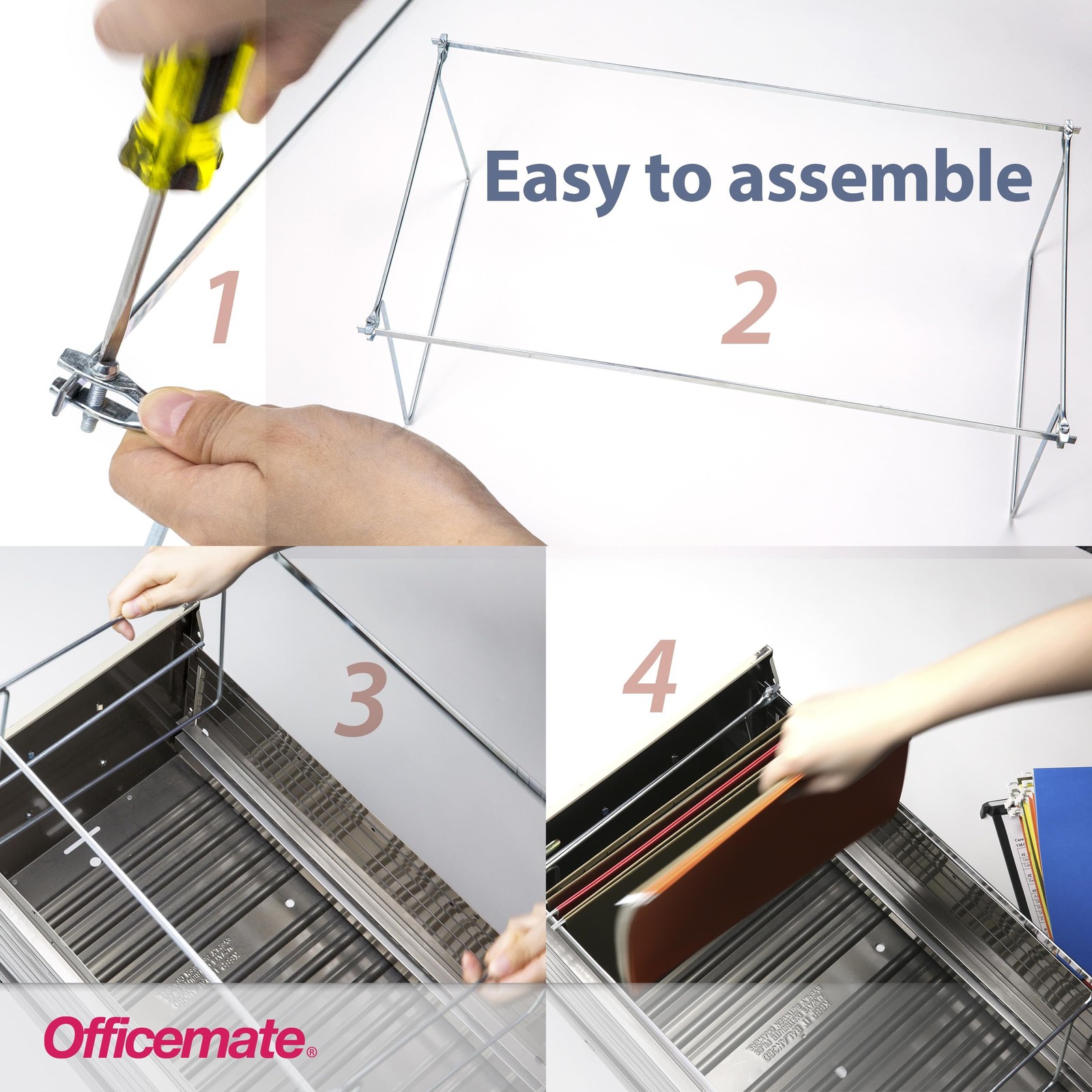 Officemate Hanging File Frame, Letter Size, Adjustable 14 To 18-Inches