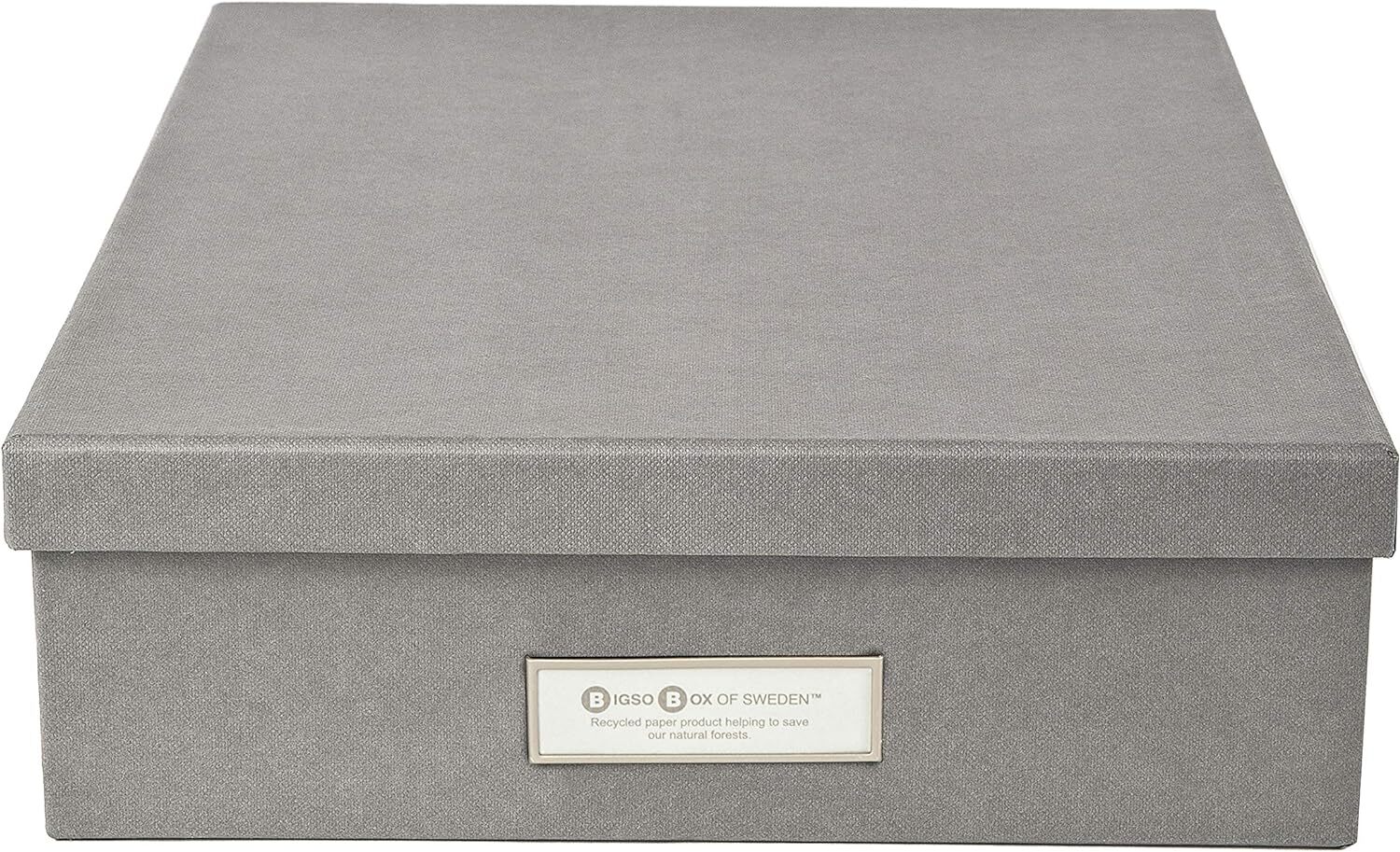 Bigso Oskar Fiberboard Label Frame Document Letter Box | Dark Grey
