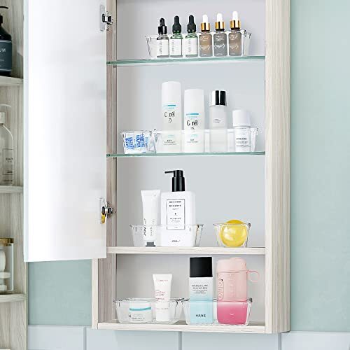 25 Pcs Clear Plastic Drawer Organizer Trays 4-Size Dresser Storage Boxes