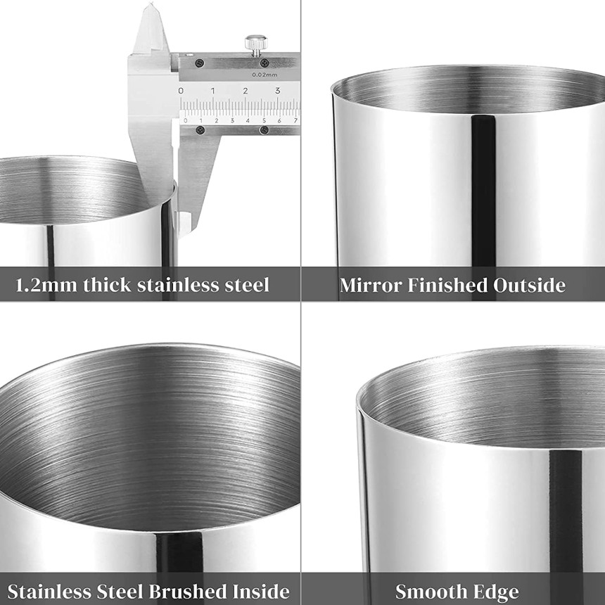 Stainless Steel Pen Holder for Desk Heavy Duty Cylinder Pencil Organizer Silver