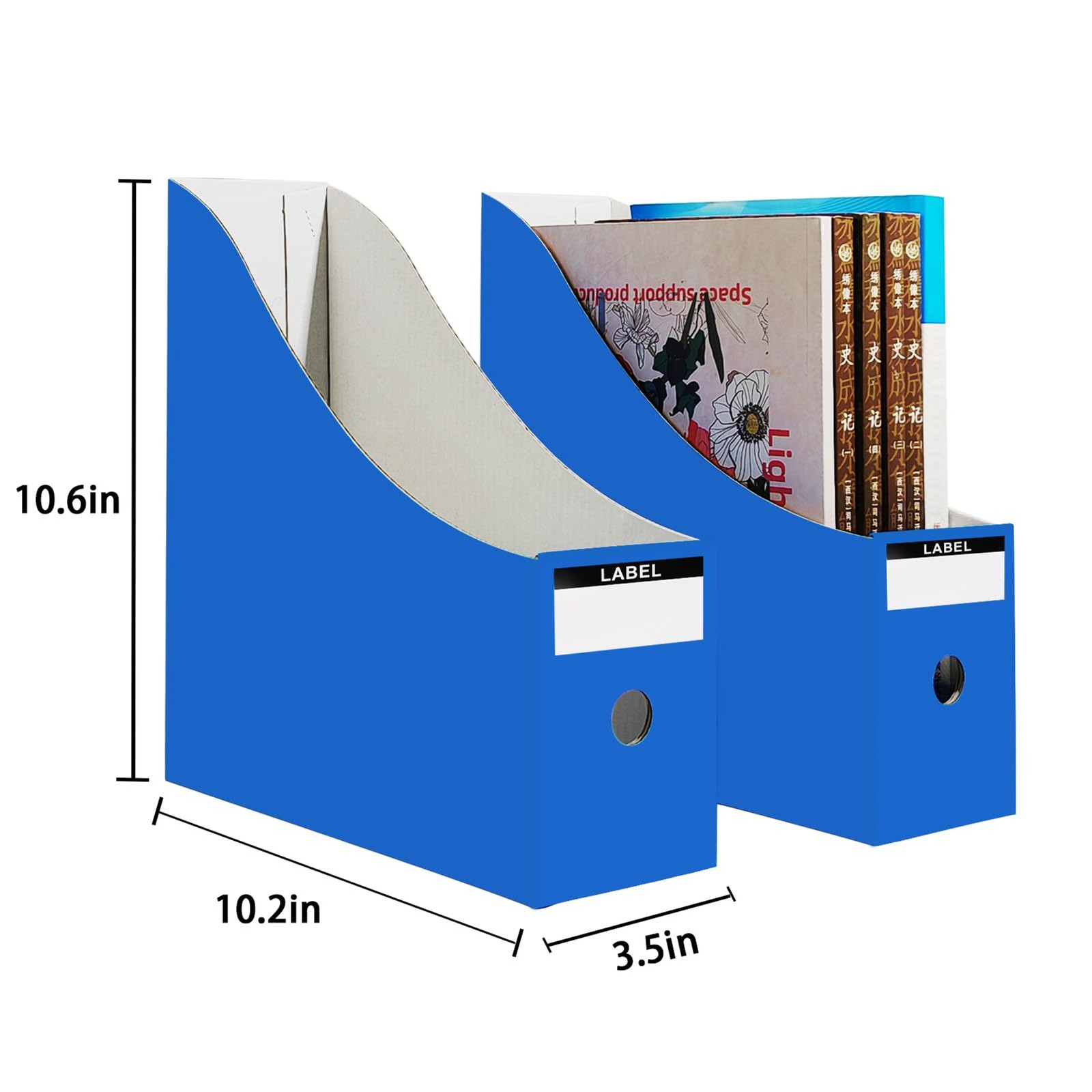 Magazine File Folder Holder for Desk, Book Bins for Classroom Library,Office,Hom